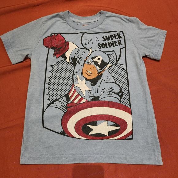 [Bundle of 3] Sz 6/7 Marvel Comic Boy's T-Shirts Captain America Black Panther - Picture 2 of 16
